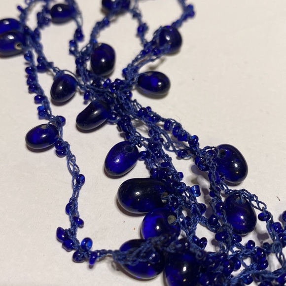Vintage handmade Indigo beaded necklace from y2k era - Picture 3 of 8